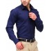 Formals by Koolpals-Cotton Blend Shirt Navy Blue Solid